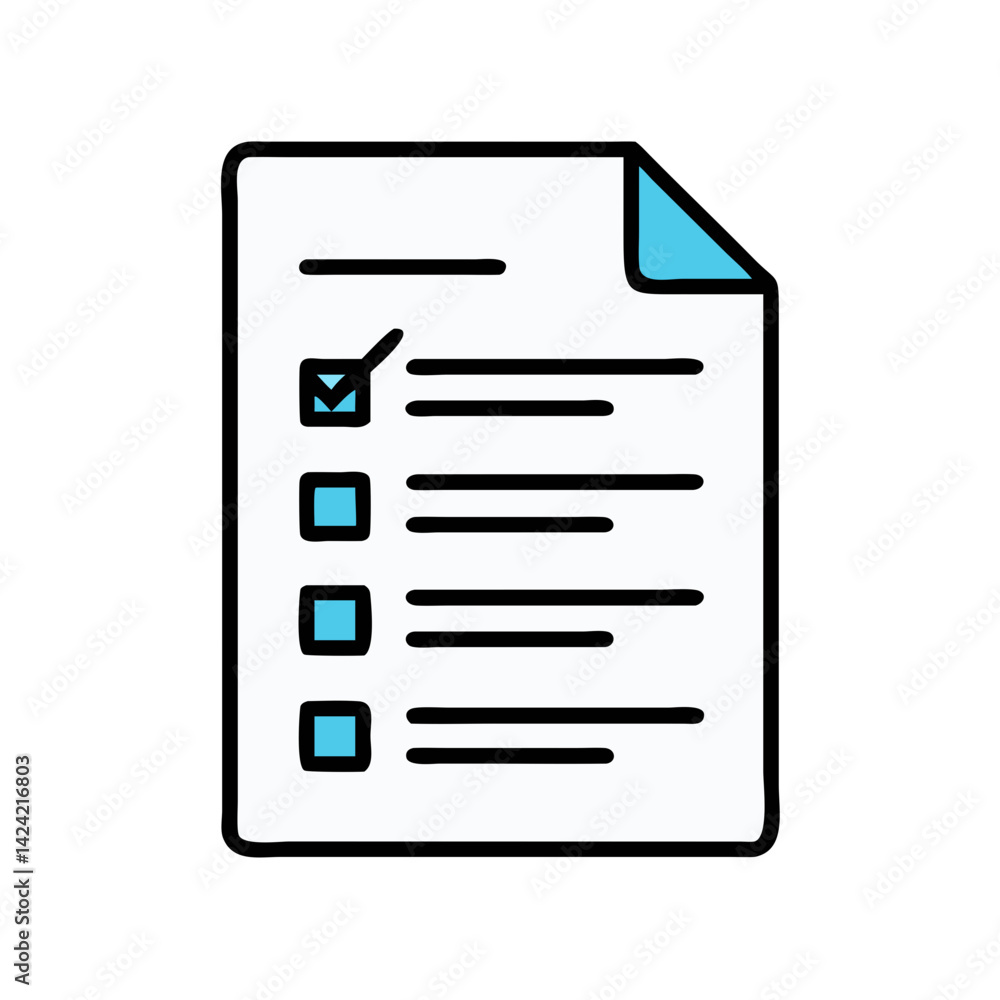 Paper Sheet with Checklist Icon Representing Task Management and To-Do List Paper Sheet with Checklist Icon Representing Task Management and To-Do List
