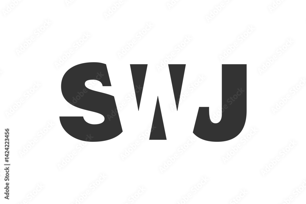 SWJ logo design. Initial letter S W J bold font style for tech startups, consulting, corporate branding. Creative company name, headlines typography identity, trendy logotype. SWJ logo design. Initial letter S W J bold font style for tech startups, consulting, corporate branding. Creative company name, headlines typography identity, trendy logotype.