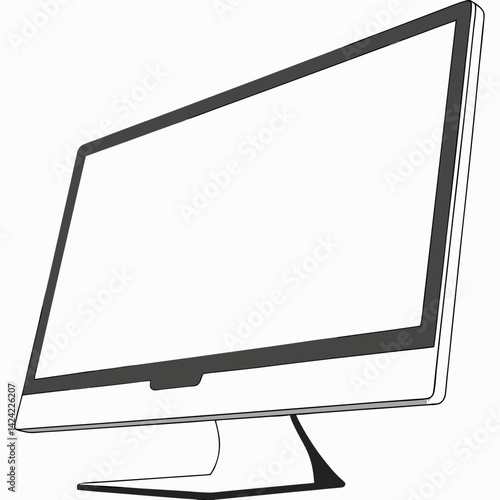 Computer Monitor Vector Illustration For Digital Workspace And Technology Mockups