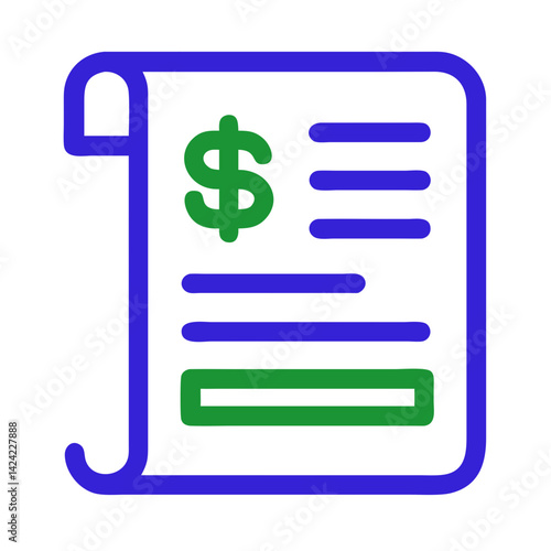 Financial document with dollar sign 