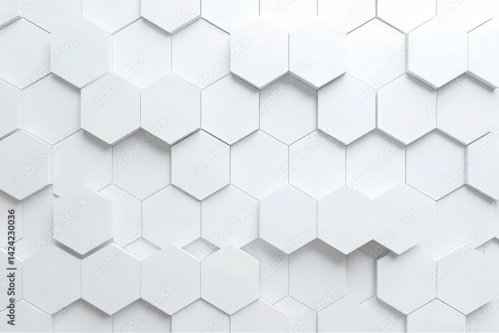 Naklejka premium Abstract White Hexagon Pattern Background
