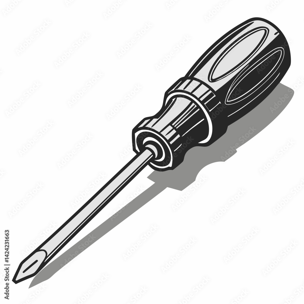 Fototapeta premium Isolated Phillips Head Screwdriver Illustration For Home Improvement Projects And Diy Tasks