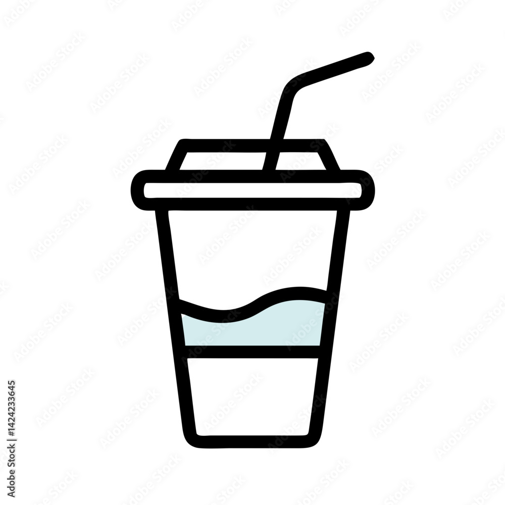 Party Drink Cup with Straw Icon Representing Refreshing Beverage for Celebrations Party Drink Cup with Straw Icon Representing Refreshing Beverage for Celebrations