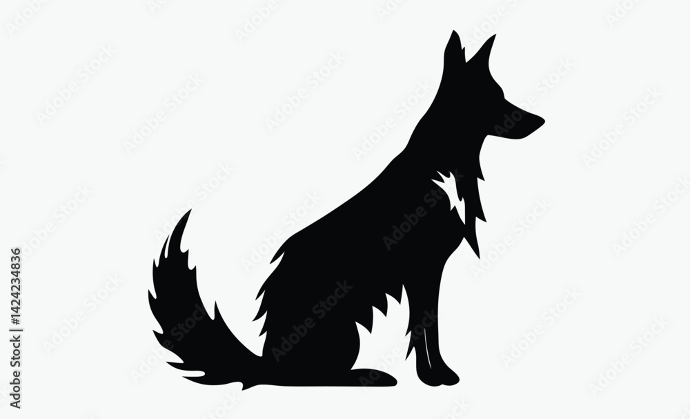 German shepherd silhouette, dog vector, isolated design, German shepherd silhouette isolated on white background German shepherd silhouette, dog vector, isolated design, German shepherd silhouette isolated on white background