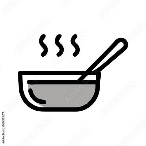 Pot with Ladle Icon Representing Soup or Stew Preparation and Cooking