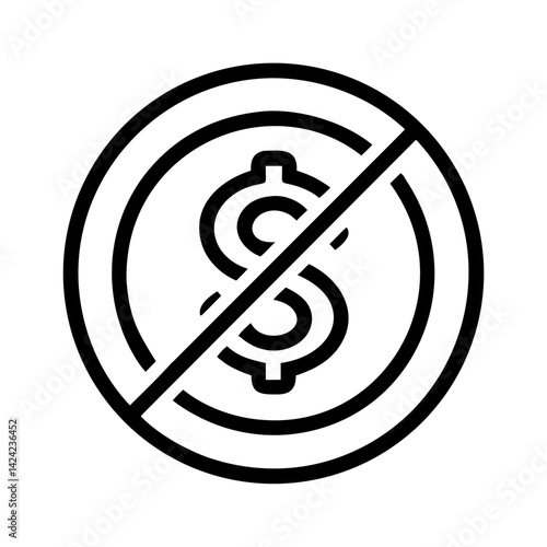 Prohibited Currency Exchange Icon Representing Restricted or Unauthorized Currency Transactions