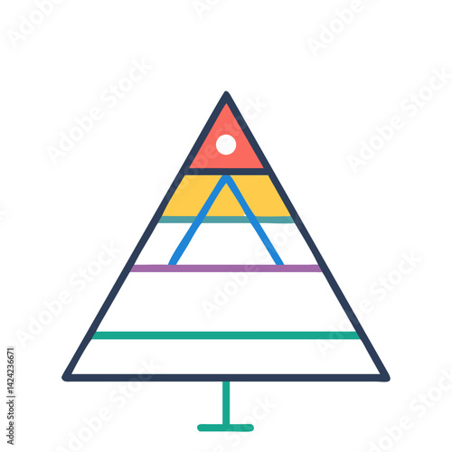 Pyramid Diagram Icon Representing Hierarchical Structure and Organizational Levels