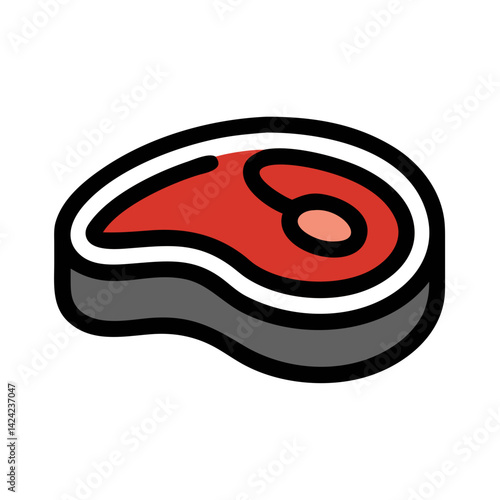 Raw Steak Icon Representing Uncooked Meat Cut for Preparation and Cooking