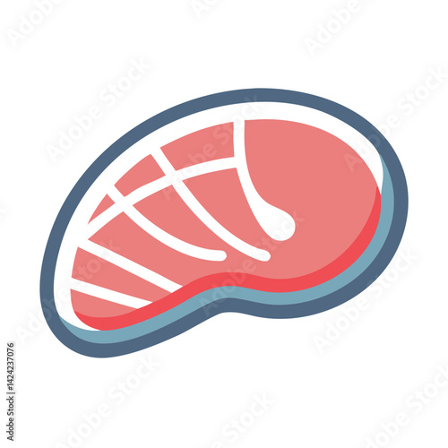 Raw Steak Icon Representing Uncooked Meat Cut for Preparation and Cooking