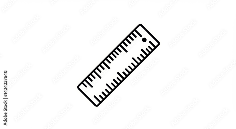 Simple Black and White Ruler Icon. Simple Black and White Ruler Icon.