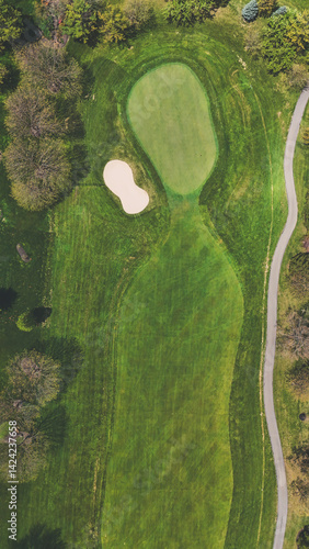 golf course hole sport aerial view photography above background