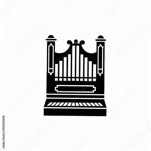 creative Silhouette Pipe Organ Icon Vector Illustration 
