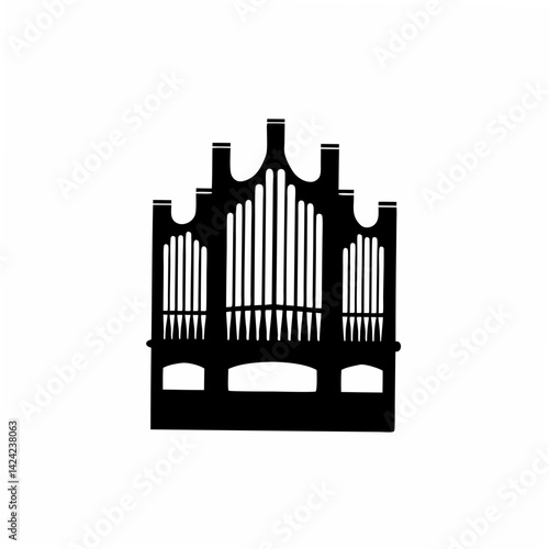 creative Silhouette Pipe Organ Icon Vector Illustration 
