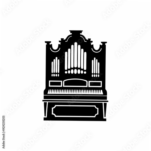 creative Silhouette Pipe Organ Icon Vector Illustration 
