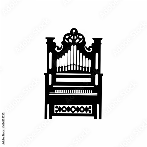 creative Silhouette Pipe Organ Icon Vector Illustration 
