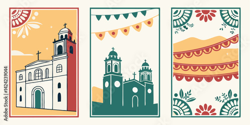 set of landmarks and monuments