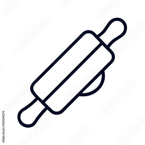
Rolling Pin Icon Representing Baking Preparation and Dough Rolling