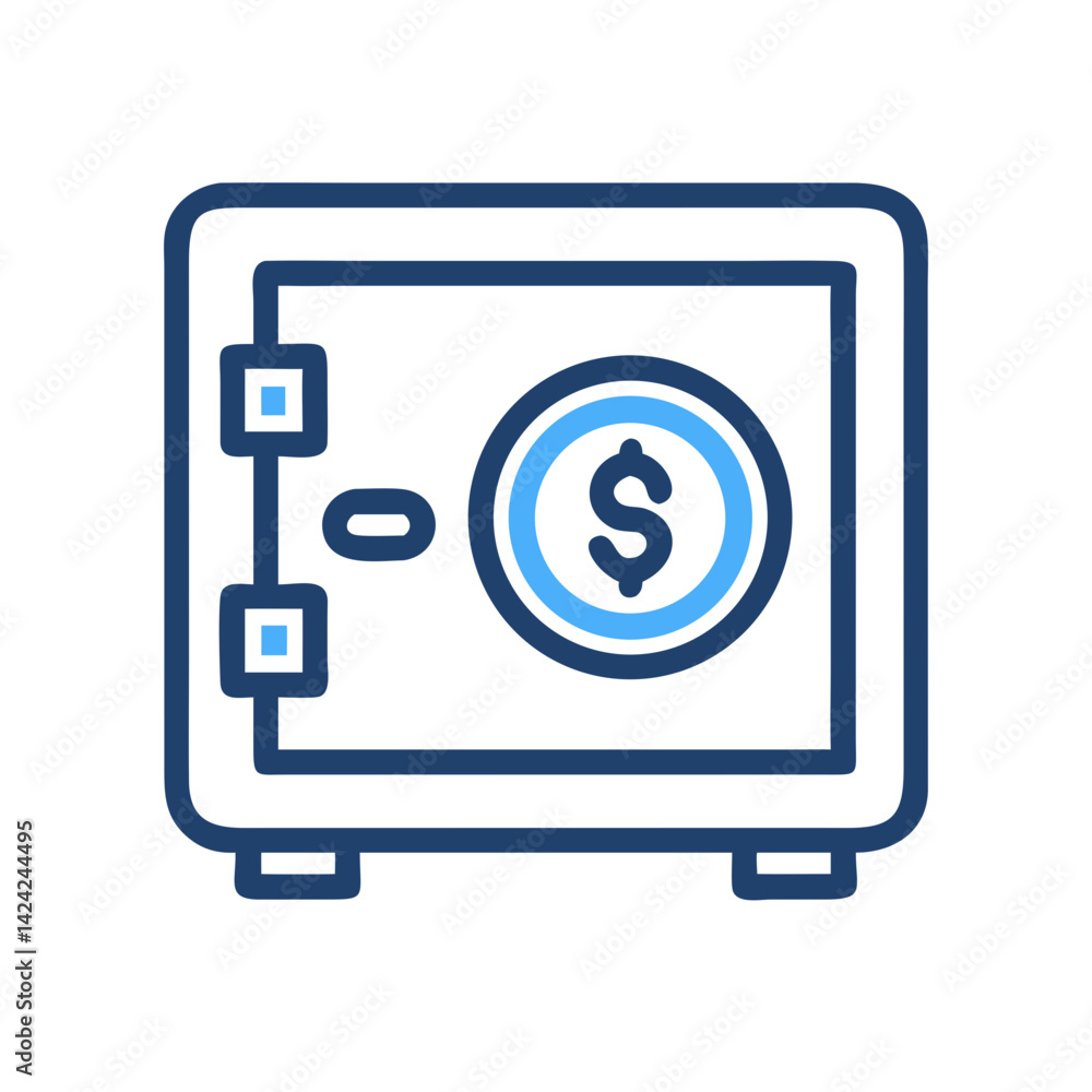 Safe Box Icon Representing Financial Security and Asset Protection Safe Box Icon Representing Financial Security and Asset Protection