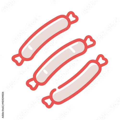 Sausage Links Icon Representing Processed Meat and Butchered Food Product