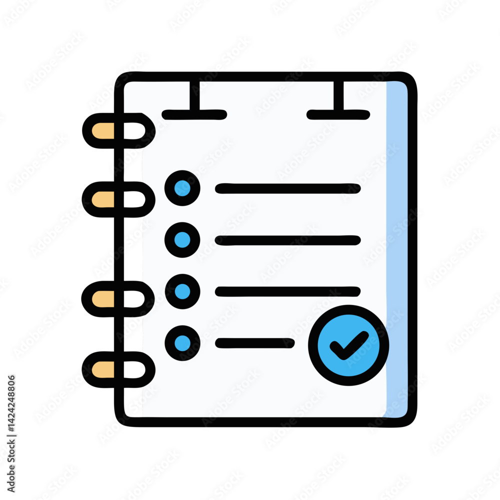 Spiral Notepad with Tasks Icon Representing To-Do List and Daily Planning Spiral Notepad with Tasks Icon Representing To-Do List and Daily Planning