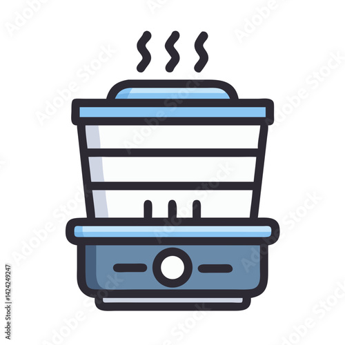 Steamer Icon Representing Food Steaming Appliance for Healthy Cooking
