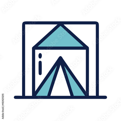 Tent Entrance Icon Representing Camping Shelter and Outdoor Access Point