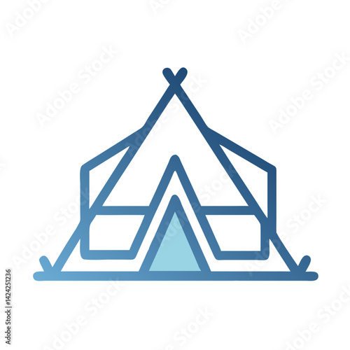 Tent Icon Representing Camping Accommodation and Outdoor Shelter