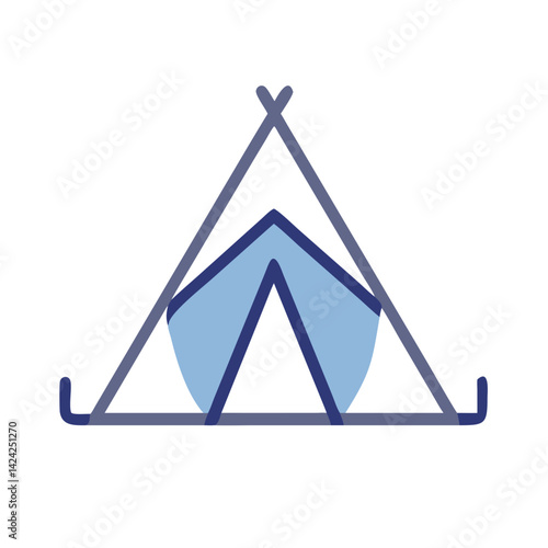 Tent Icon Representing Camping Accommodation and Outdoor Shelter