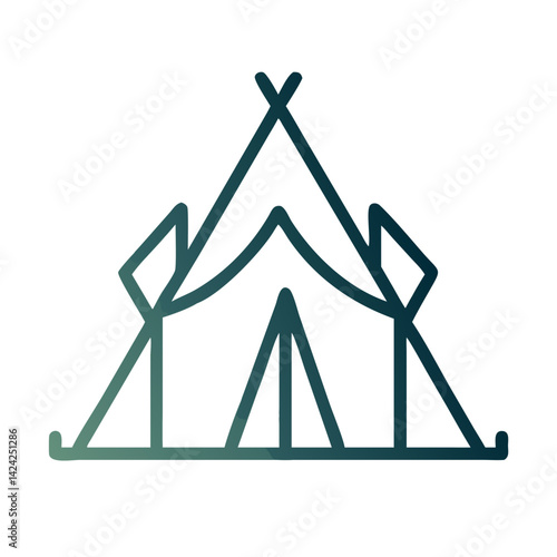 Tent Icon Representing Camping Accommodation and Outdoor Shelter