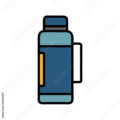 Thermos Bottle Icon Representing Reusable Travel Container for Hot and Cold Beverages