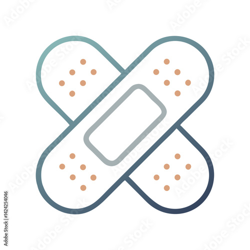 Adhesive Bandage Icon Representing Wound Care
