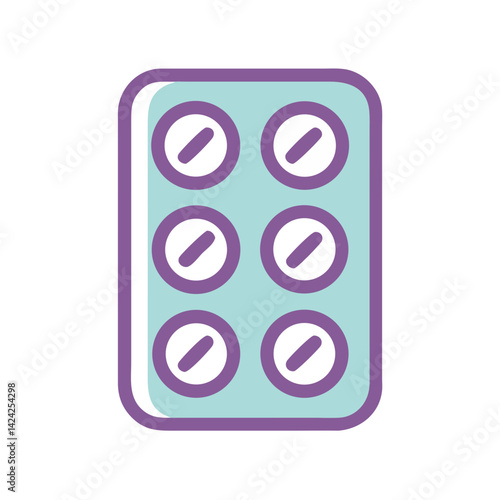 Blister Pack Icon Representing Sealed Medicine Dose