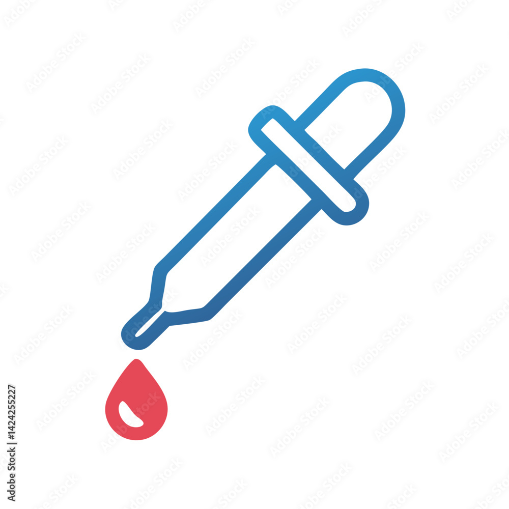 Dropper with Liquid Icon Representing Medical Drops Dropper with Liquid Icon Representing Medical Drops