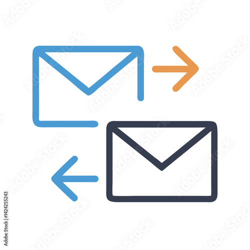 Email Arrows Icon Representing Bidirectional Customer Communication