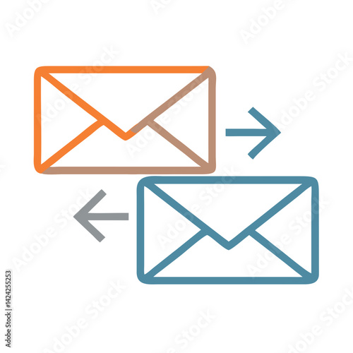 Email Arrows Icon Representing Bidirectional Customer Communication