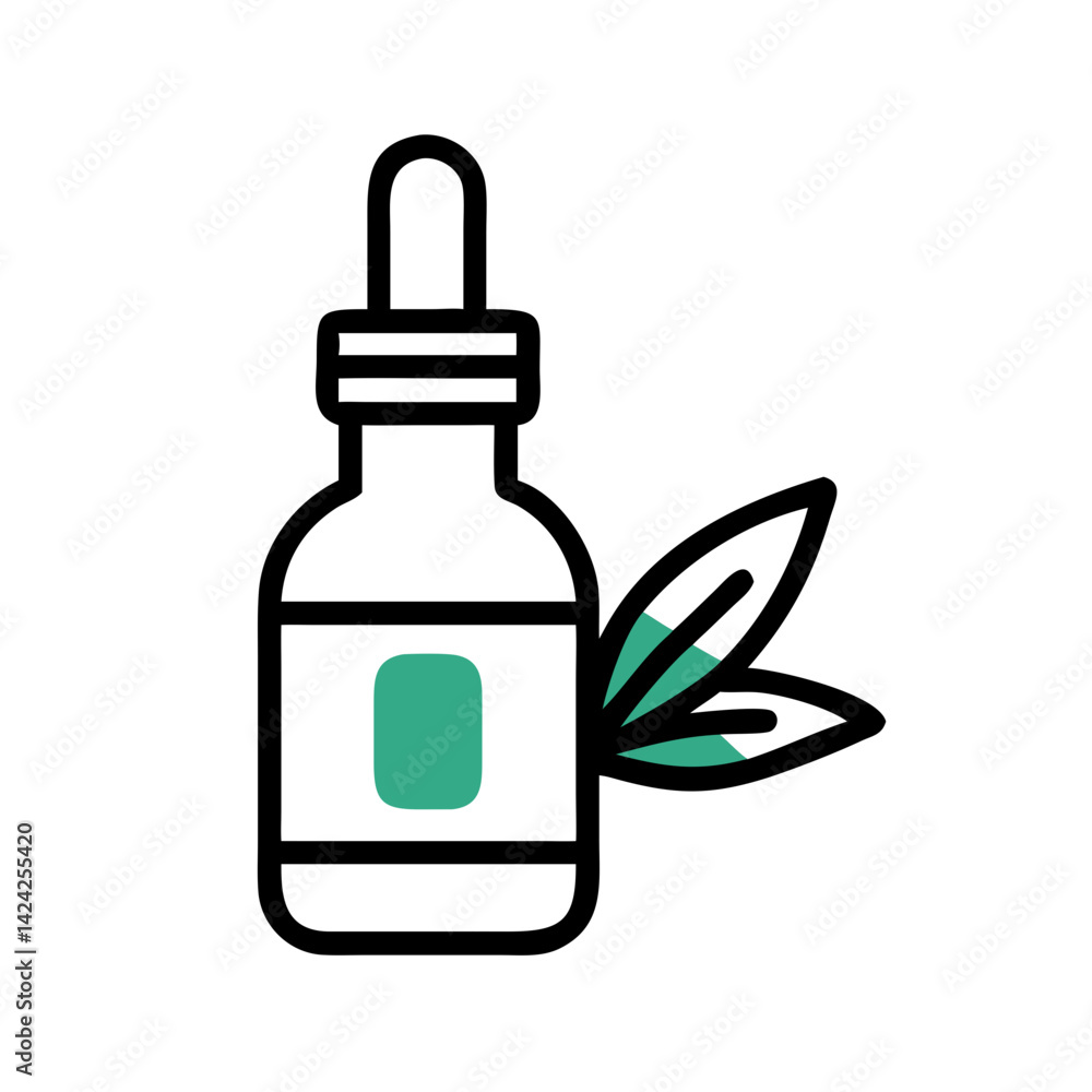 Essential Oil Bottle Icon Representing Herbal Remedy Essential Oil Bottle Icon Representing Herbal Remedy