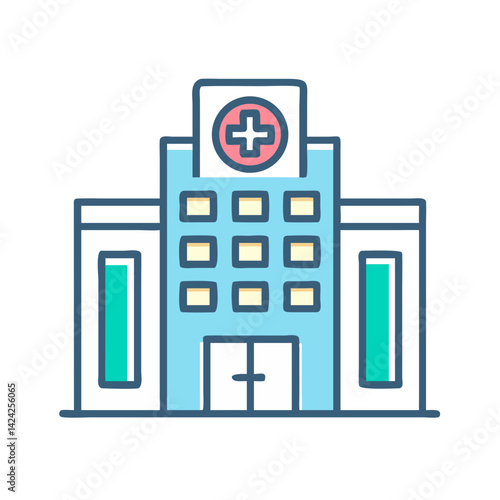 Hospital Building Icon Representing Medical Center