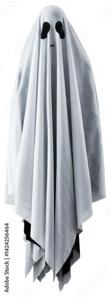 Fototapeta premium Ghostly fabric drape isolated on white, transparent background png