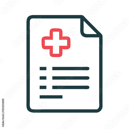 Medical Report with Cross Icon Representing Health Documentation