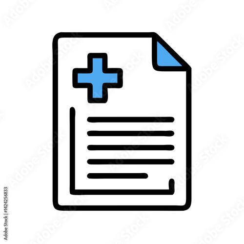 Medical Report with Cross Icon Representing Health Documentation