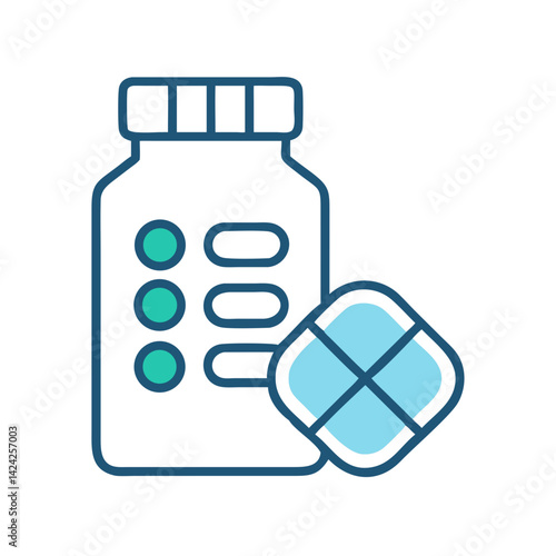 Medicine Container with Pills Icon Representing Oral Medication