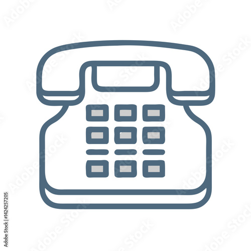 Office Telephone Icon Representing Traditional Communication