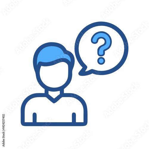 Person with Question Icon Representing Customer Inquiry