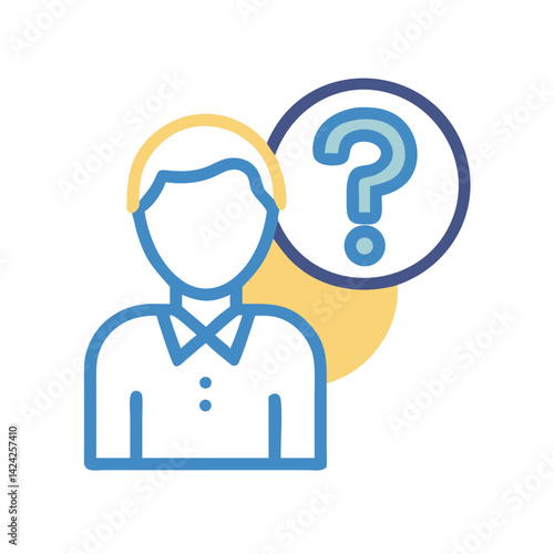 Person with Question Icon Representing Customer Inquiry