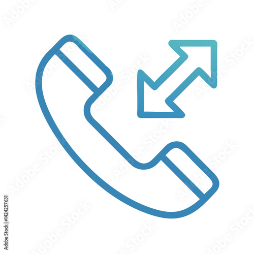 Phone with Outbound Arrow Icon Representing Call Outgoing