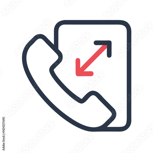 Phone with Outbound Arrow Icon Representing Call Outgoing