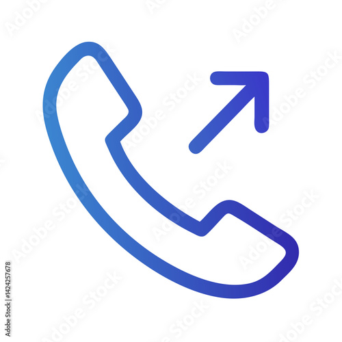 Phone with Upward Arrow Icon Representing Outgoing Call