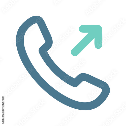 Phone with Upward Arrow Icon Representing Outgoing Call