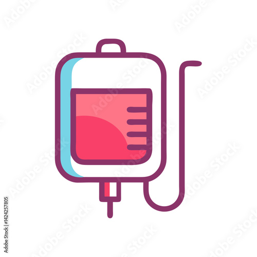 Plasma Bag Icon Representing Blood Component