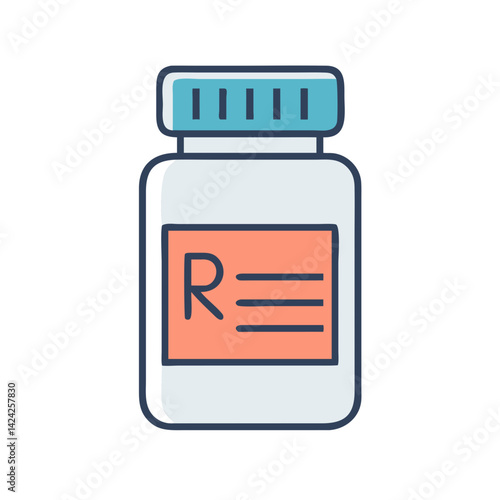Prescription Bottle Icon Representing Labeled Medication
